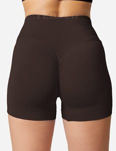 Women's High Waist Seamless Yoga Shorts Solid <b>Pattern</b> Recycled Spandex/Nylon Gym Fitness <b>Leggings</b> with Elastic Waist Closure - Product Image 4