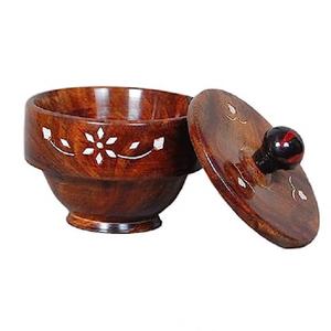 Exclusive Product <b>Salad</b> <b>Serving</b> <b>Bowl</b> Made By Mango Wood round Shaped Dining Table Decorative Dish Kitchen Food <b>Serving</b> Platter - Product Image 5
