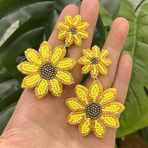 Pendientes de tuerca con cuentas hechos a mano únicos, joyería geométrica de titanio y latón para mujeres y niñas de glowin fashion - Product Image 6