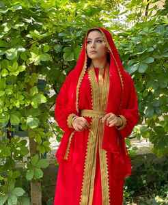 Moroccan <b>Wedding</b> <b>Abaya</b> for Women Modest and Embroidered with Beautiful Tussle Designs Natural Waistline-Wholesale - Product Image 1