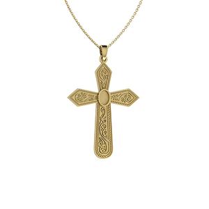 High Quality 925 Sterling <b>Silver</b> 50mm Floral <b>Cross</b> Semi-Mount Bezel Setting Blank Charm <b>Pendant</b> Gemstone Fine Jewelry Findings - Product Image 1