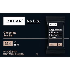 Barras de Proteína RXBAR, Snack de Proteína, Barras de Snack, Chocolate con Sal Marina, Caja de 18.3oz (10 Unidades) - Product Image 3