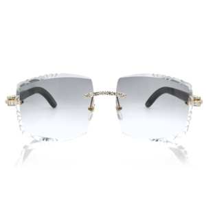 Lunettes de soleil de luxe pour hommes et femmes, sans monture, en moissanite et zircon, avec strass, pour inventaire de boutique et revente - Product Image 1