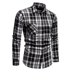 Custom Style Casual Long Sleeve Men Flannel Shirts Plus Size Men's Shirts For Sale - Product Image 1