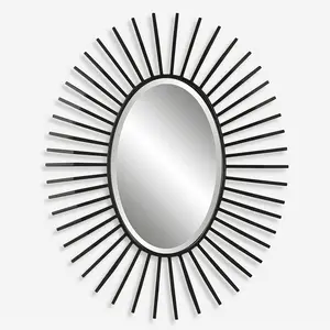Unique design iron <b>wall</b> mounted oval <b>mirror</b> for home and hotel decorative living room bedroom hallway <b>wall</b> decor make <b>mirror</b> - Product Image 1
