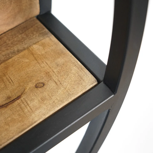 Estante moderno industrial redondo de madera para oficina en casa y apartamento - Product Image 2