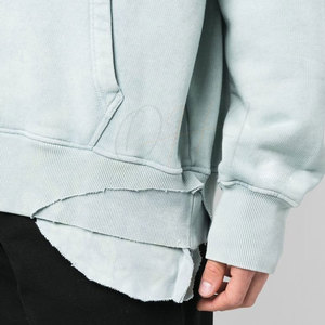 Sudaderas con capucha de alta calidad para hombre, estilo urbano, al por mayor, básicas, con lavado ácido, extragrandes, transpirables. - Product Image 6