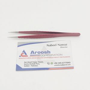 Pince à épiler d'extension de cils en fibre de volume de beauté personnalisée en gros Isolation de paillettes rouges Poignée pointue en diamant en acier inoxydable - Product Image 5