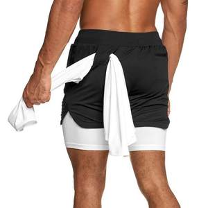 Pantalones Cortos Deportivos 2 en 1 para Hombre, de Secado Rápido y Transpirables, con Cintura Alta y Cierre con Cordón, con Capa Interior de Compresión Integrada - Product Image 2