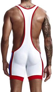Singlet de lucha de corte alto estilo folk con costuras planas, sublimación personalizable, ultraligero - Product Image 5