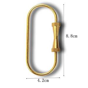 Llavero Ovalado Premium de Metal Dorado con Clip de Resorte para Llaves, Bolsos y Accesorios de Manualidades - Product Image 1