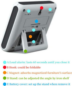 小型磁気時計デジタル小型冷蔵庫付きキッチン用クリップ付きキッチンタイマークロック大画面の大きなアラーム多機能カウントダウン - Product Image 3