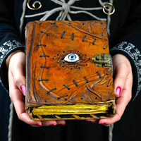 Livre de sorts en cuir Hocus Pocus hanté, Grimoire gothique réaliste avec œil maléfique, Journal de lecture classique, Livre d'ombres pour Halloween