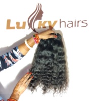 Extensions de cheveux naturels indiens vierges non traités, cuticules alignées, Remy, double trame, ondulations profondes lâches