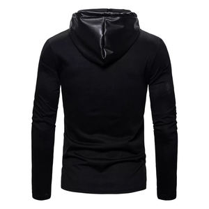 100% pull à capuche en cuir de haute qualité pour hommes/couleur unie et motif hommes sweat à capuche en cuir - Product Image 3