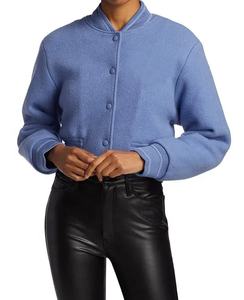 Chaquetas Varsity para Mujer, Personalizadas con Parches de Chenilla, de Lana, Resistentes al Viento, de Manga Larga, Estilo Crop, para Otoño - Product Image 5