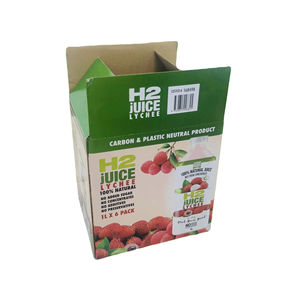 Boîtes carrées de fruits de jus de couleur mélangée d'OEM 2mm profondément revêtement UV d'emballage de papier ondulé de 5 couches se pliant fendu réutilisé - Product Image 6