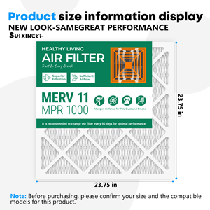 Filtre HVAC SUIXINEYI 24x24x1 MERV 11, filtre à air carré universel de remplacement pour fournaise, climatisation centrale, bloque la poussière, la fumée et les poils d'animaux - Product Image 6