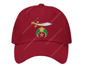 Masonic WHITE Twill Cap with Shriner LOGO OF Embroidered Symbol <b>Hat</b> - Product Image 1