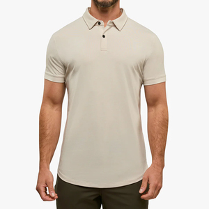 Polo de Golf para Hombre, Manga Corta, Verano, Transpirable, Antibolitas, Elástico en 4 Direcciones, con Dobladillo Curvo - Product Image 1