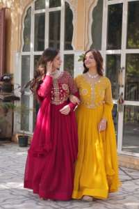 Venta caliente India diseñador Anarkali vestido para boda y fiesta disponible a precios al por mayor de La India - Product Image 6