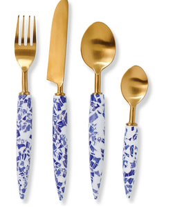 Couverts à manche en métal finition argentée brillante ensemble de couverts décoratifs durables faits à la main accessoires de table de cuisine - Product Image 2