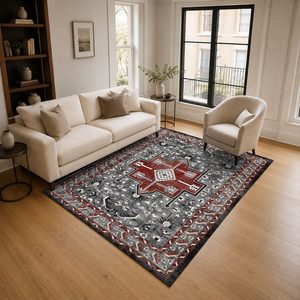พรมเชนิลล์ LXDP-0129 จาก RUGS DEPOT ลายเมดัลเลียนหลากสีแบบดั้งเดิม พิมพ์ลายดิจิทัล ซักเครื่องได้ ไม่ลื่น - Product Image 2