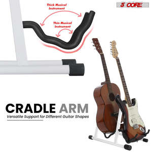 Soporte Doble para Guitarra de 5 Niveles en Forma de A con Brazos de Espuma para Guitarras Acústicas, Eléctricas, Bajos, Ukeleles y Banjos - Product Image 5