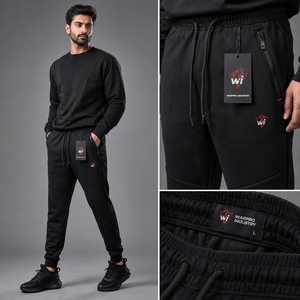 Warm <b>brushed</b> fleece pants with elastic waist active men sweatpants perfect for fitness <b>outdoor</b> use and leisure men sweatpants - Product Image 4