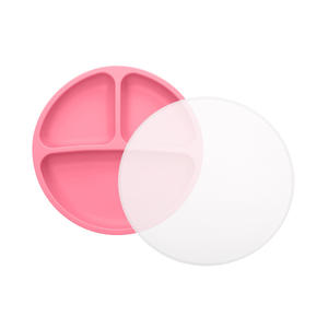 Assiette d'alimentation pour bébé avec logo personnalisé, sans BPA, en silicone de qualité alimentaire, vaisselle pour tout-petits, divisée, à ventouse avec couvercle, dessin animé, résistante à la chaleur - Product Image 6