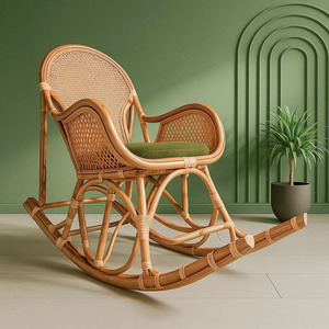 Top rated rattan recliner seating for lounge living room natural rocking <b>chair</b> <b>glider</b> <b>chairs</b> - Product Image 4