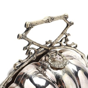 Bạc ấm hơn Cổ Đôi Vỏ thiết kế tiếng Anh Bạc bún hộp trang trí công phu đứng thế kỷ 19 sưu tập bộ đồ ăn - Product Image 3