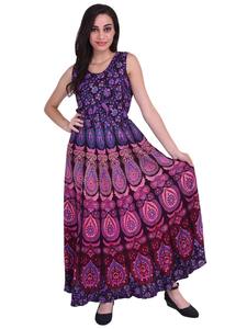 Jaipuri – robe longue en coton à imprimé Floral, tenue décontractée sans manches pour femmes et filles - Product Image 2