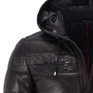 <b>Men's</b> Lightweight <b>Packable</b> Down <b>Jacket</b> Breathable Lightweight Leather Puffer <b>Jacket</b> - Product Image 2