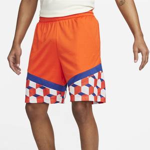 Shorts de basket-ball orange personnalisés avec un design en cube 3D, tissu en maille, vêtements de sport, shorts streetwear, taille élastique, séchage rapide - Product Image 3