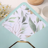 Enveloppes en papier personnalisées avec bordure dorée, doublure imprimée florale pour invitations, cartes de remerciement et marques haut de gamme