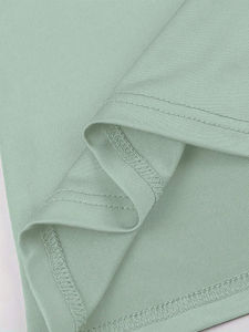 OEM al por mayor de las mujeres camiseta informal de alta calidad transpirable Color sólido cuello manga corta Slim Fit al por mayor camisetas para las mujeres - Product Image 4