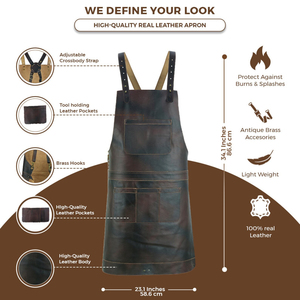 Quality <b>Adult</b> Size Adjustable Fashion <b>Adult</b> <b>Bibs</b> Cross Back Apron With Pockets Quality Best LPN-0031 - Product Image 4