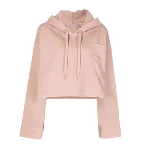 Última moda de manga larga Crop Top Hoodie Mujeres Personalizar Logo Impreso Sudaderas con capucha para la venta sudaderas con capucha - Product Image 4