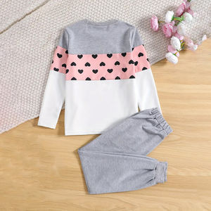 ชุดเสื้อฮู้ดดี้ 2 ชิ้น กางเกงจ็อกเกอร์เอวยางยืด ชุดลำลองใส่สบายสำหรับเด็กผู้หญิง ชุดกีฬาฤดูใบไม้ร่วง - Product Image 2