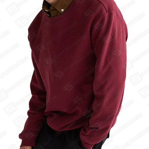 Sudadera de Forro Polar Resistente Color Granate con Cuello Redondo SAAR INDUSTRIES - Opción de Logotipo Personalizado, Preparada para el Invierno, 100% Algodón, Anti-Pilling, Secado Rápido - Product Image 2