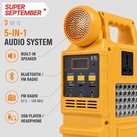 Station d'alimentation portable à énergie solaire 300W 192Wh Batterie LiFePO4 Haut-parleur Bluetooth multifonctionnel Lumières de fête RGB Radio FM