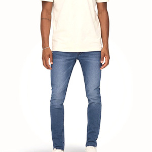 Nuevos y elegantes pantalones vaqueros informales de Color sólido para hombre al aire libre, pantalones vaqueros informales para hombre de talla adulta más vendidos, servicio OEM - Product Image 1