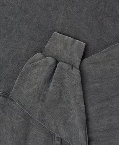 Sweat-shirts en tricot pour femmes, décontractés, d'hiver, lourds, délavés à l'acide, avec logo personnalisé brodé sur le devant, impression en relief, lavage à la pierre, uni, 100% coton - Product Image 4