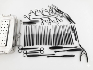 Professional Tympanoplasty Micro Ear Surgery ENT <b>Instruments</b> 61 Pcs Black Coated Stainless Steel Otology <b>Instrument</b> Set - Product Image 3