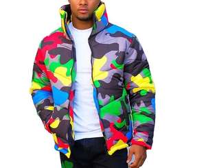 Chaqueta acolchada unisex acolchada de cuello alto con cuello levantado de invierno personalizada, servicio OEM, chaqueta acolchada unisex con estampado de sublimación 3D - Product Image 5