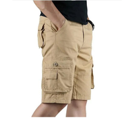 Shorts cargo en toile tricotée pour hommes, décontractés, coupe-vent, respirants, écologiques, séchage rapide, anti-plis, 100 % coton, grandes tailles