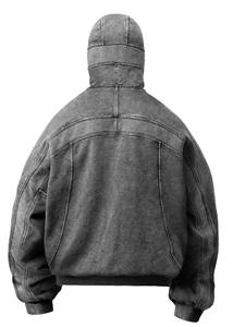 Sudadera con capucha doble para hombre con pasamontañas y cierre de cremallera para mayor calidez y comodidad. Manténgase abrigado con esta elegante sudadera con capucha doble. - Product Image 2