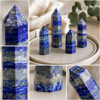 Tour en lapis-lazuli naturel, pointe de cristal polie, pierre de guérison, obélisque, décoration d'intérieur, cadeau