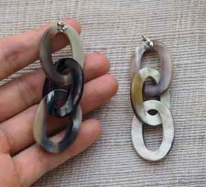 Pendientes de cuerno de búfalo naturales hechos a mano 100%, diseño personalizado, joyería de gota de cuerno de buey, productos artesanales aceptables - Product Image 2